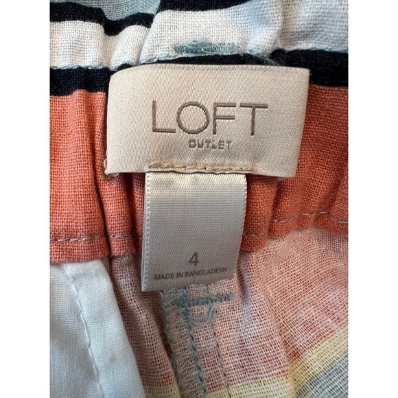 LOFT Outlet Linen Blend Striped Shorts, NWOT Size 4 - Picture 7 of 9